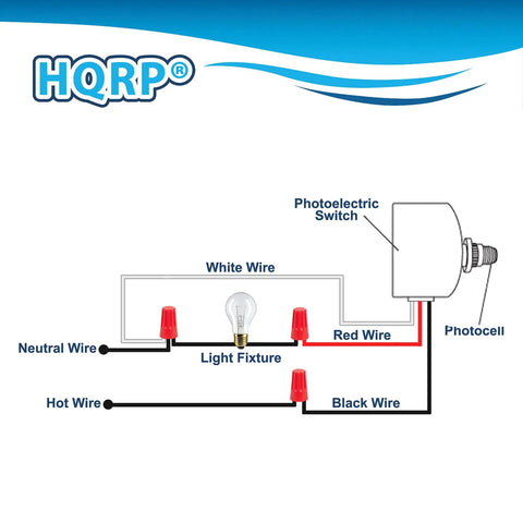 Wiring diagram for Two Pack Photocell Sensor LED Light Switch For Indoor And Outdoor Use Dusk To Dawn Auto On Off