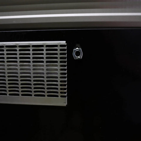 Replace a broken water heater door latch quickly with a lightweight, durable stainless steel cam lock fastener; visible on RV cover