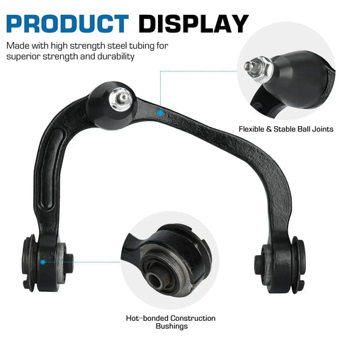 Ford Front Upper Left And Right Control Arm With Ball Joints Set For Expedition 2007 2017 F150 2004 2014 No Raptor Lincoln Mark LT 2006 2008 And Navigator 2007 2017 Beefed Up Front Upper Arm Pair With Ball Joints Heavy Duty