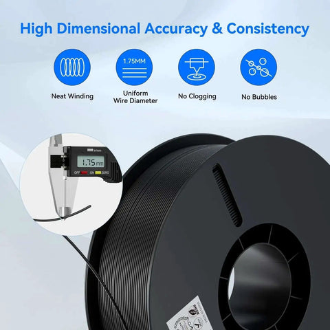 1.75mm PLA Filament Bundle 2kg For 3D Printing Ultra Precise Plus Minus 0.02mm Dimensional Accuracy No Tangling Strong Bonding