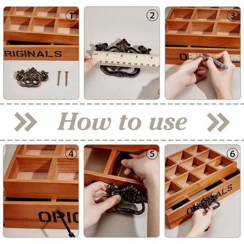 Step-by-step guide to install 6 Pack Antique Drawer Pulls For Dresser And Cabinet, Vintage Bronze Finish 4 Inch Handles.
