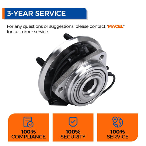 Front Wheel Hub And Bearing Assembly 513272 For 2007 To 2010 Jeep Wrangler 5 Lug With ABS Easy Bolt On Replacement Close-up