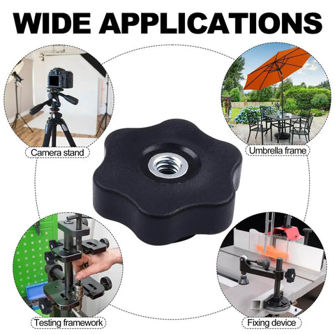6 Pack T Track Knob Kit With 1/4-20 Bolts And Washers For DIY Woodworking Jigs And Fixtures, Six Star Knobs overview with applications