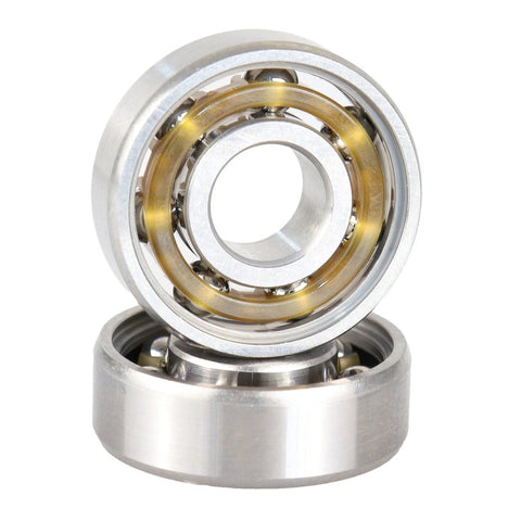 Two 608 open deep groove ball bearings with nylon cage, 8x22x7mm, C3 clearance