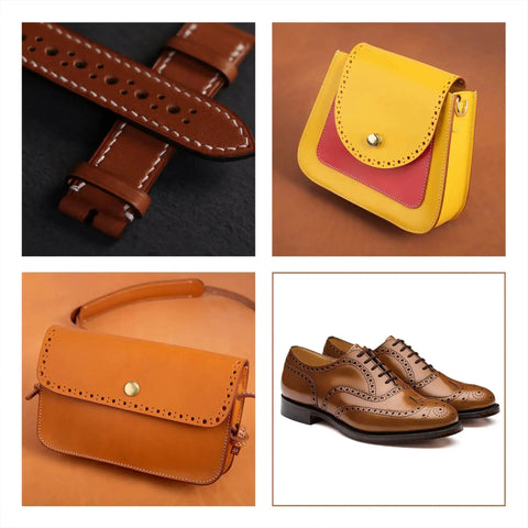 Leather accessories including brogue style leather shoes, brown belts, and bags. Brogue Style Leather Hole Punches 5 Hole Puncher For DIY Leatherwork Handy Perforating Round Stitching Tools For Leather Shoes Bags And Craft Projects Totally Handy For Quick Leather Repairs And Projects.