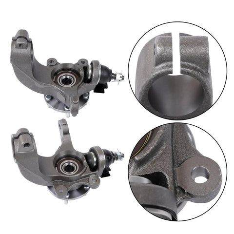 Front Driver And Passenger Side Wheel Hub Bearing Steering Knuckle Assembly Replacement For Transit Connect 2010 2013