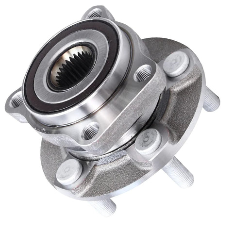 Close-up of 2 Beefed-Up Front Wheel Bearing Hubs Replacement Kit For Subaru Forester 2009-2014 Impreza 2008-2014 WRX 2013-2014 XV Crosstrek 2013-2014 Front Hub Assembly Direct Fit.