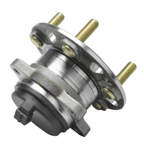 Beefy Two Piece Rear Wheel Bearing Hub Assembly Kit With ABS For Hyundai Sonata 2015 To 2019, Tucson 2016 To 2021, five lug view.