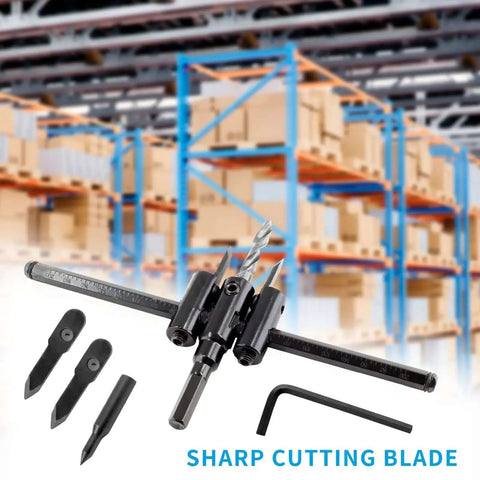 Adjustable Hole Saw Kit LifCratms 1 3/16 To 7 7/8 Inch 30mm-200mm with blades and hex key for wood and drywall cutting