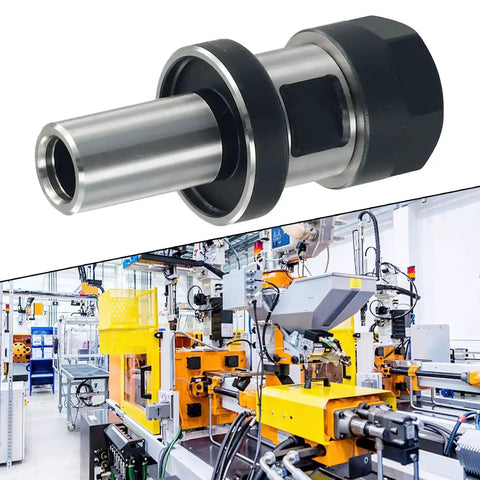 Collet Chuck Holder For Tomrach C3-4 ER20A 1.38L CNC Metalworking Tooling with collet nut, silver finish in a manufacturing setting