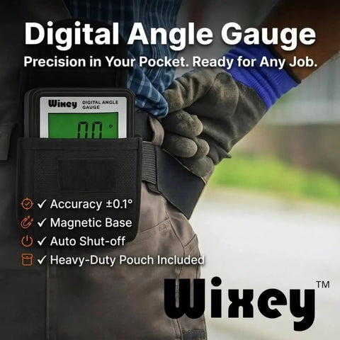 Digital Angle Gauge And Finder For Table Saw And Miter Saw With Magnetic Backlight Ultra Precise 0.1 Degree Resolution pouch