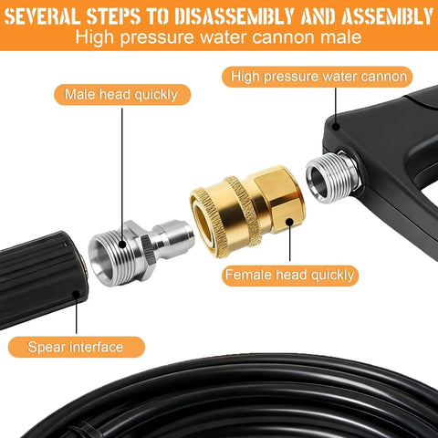 Brass Pressure Washer Coupler Quick Connect to Female NPT Socket One Quarter Inch 5000 PSI Fittings Two Pack With Ball Lock Design assembly diagram