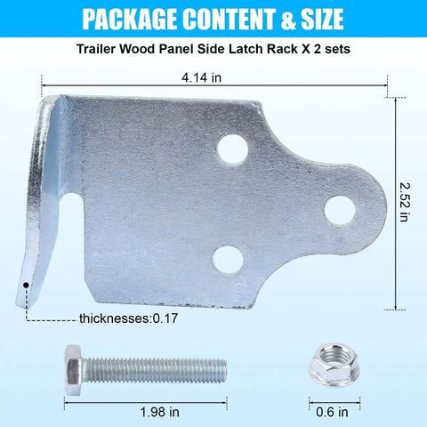 Heavy Duty Trailer Side Rail Corner Connectors For Wood Sides Latch Rack With Screws 2 Sets Four Pieces Easy Install