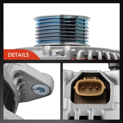 Details of Alternator For Nissan Versa 2012 To 2019 Versa Note 2014 To 2019 Micra 2015 To 2019 1.6L With 3 Pin Plug 12V 110A 7 Groove Pulley Clockwise Replacement