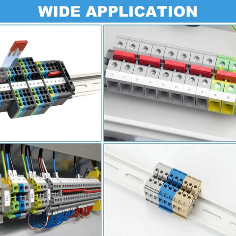 20 Pack 13 Inch Aluminum DIN Rails For Electrical Panels 35mm Wide By 7.5mm High Slotted Carrier With Mounted Equipment