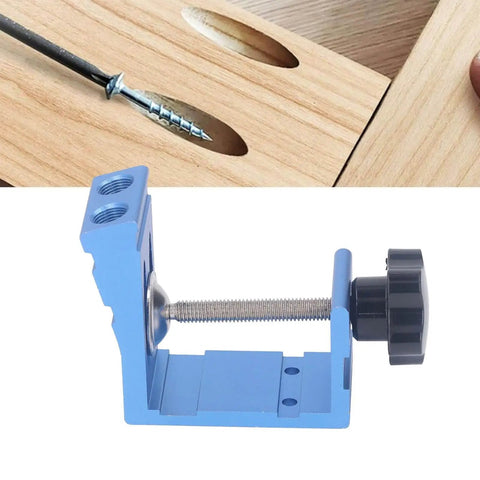 46 Piece Pocket Dowel Hole Jig Kit With Aluminum Alloy Guides for precise joint angles, shown with wood application.