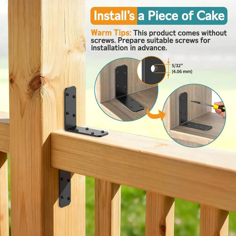 Heavy Duty Steel L Bracket 3x3x1.2 Right Angle Corner Brace for wood shelves installation on wooden fence