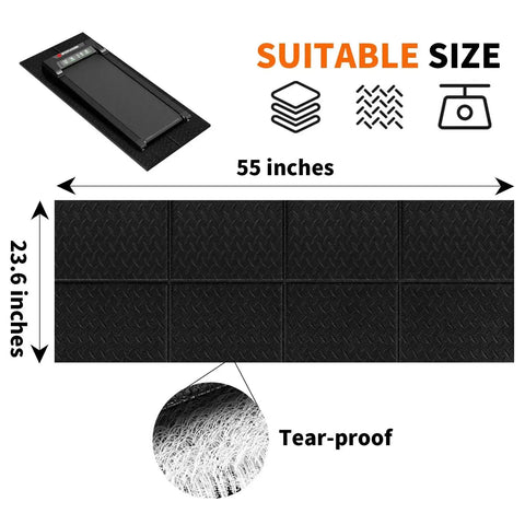 Heavy Duty Floor Protector Mat For Home Gym Equipment 55 By 24 Inches, Quarter Inch Thick with tear-proof surface detail