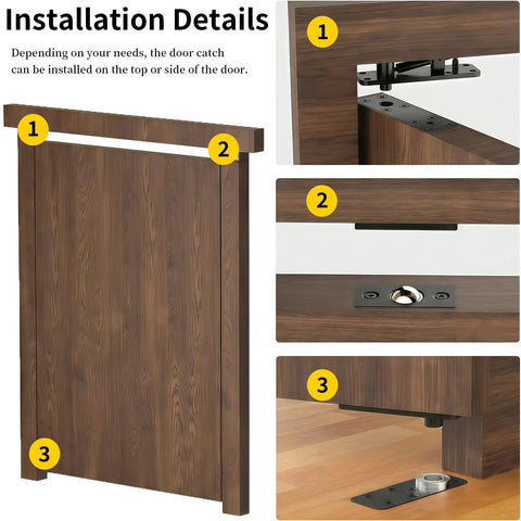 Installation details for Heavy Duty Pivot Hinge For Hidden Doors 600 LBS Load Capacity Stainless Steel Murphy Door Hardware.