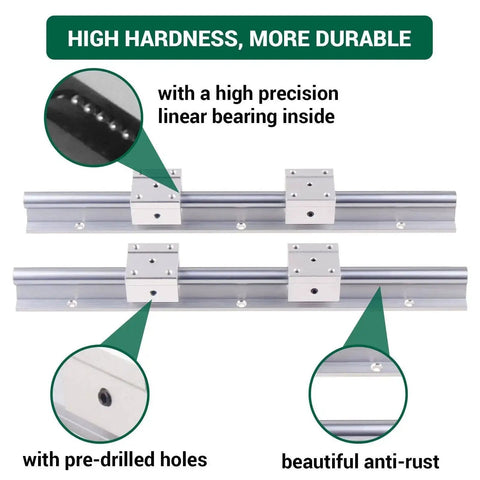 1200mm Linear Rail Kit With Two Rails And Four SBR16UU Bearing Blocks For DIY CNC Routers Lathes And Mills Smooth Glide And Heavy Duty