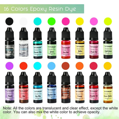 Vibrant 16 Color Epoxy Resin Pigment Set 0.35oz Each Liquid Dye For Resin Coloring Jewelry Making And Art Diy Crafts Perfect