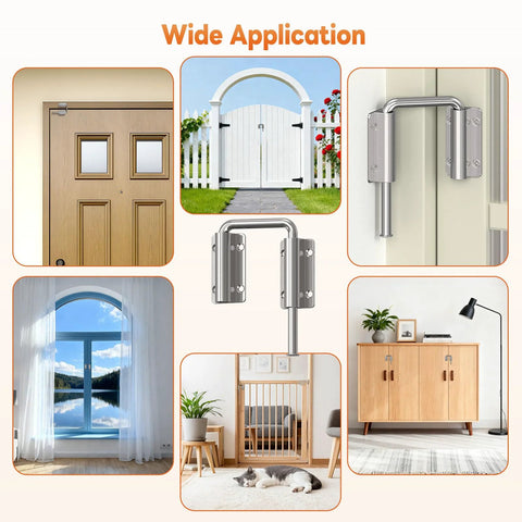 Upgraded Sliding Door Loop Lock With 90 And 180 Degree Adjustable Aluminum Alloy Gate Latch for doors and gates installed view
