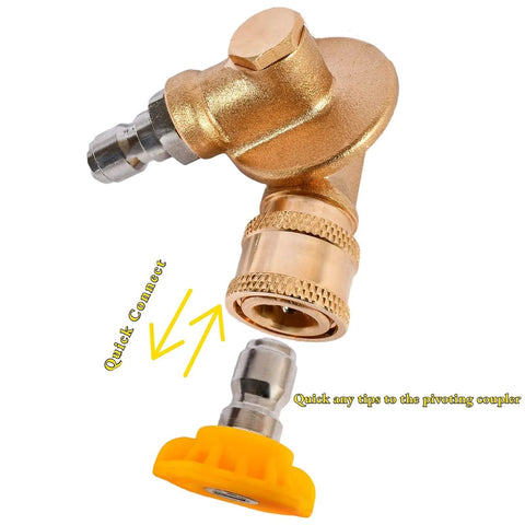 Eight Pack Pivoting Pressure Washer Nozzle Kit With Seven Angles And Two Hundred Forty Degree Rotation One Quarter Inch Quick Connect