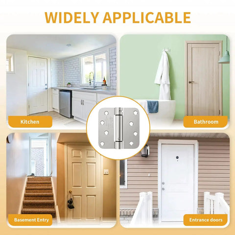 Self Closing 4 Inch Spring Loaded Door Hinges With Adjustable Tension For Left Or Right Hand Doors UL Listed Luxbaro