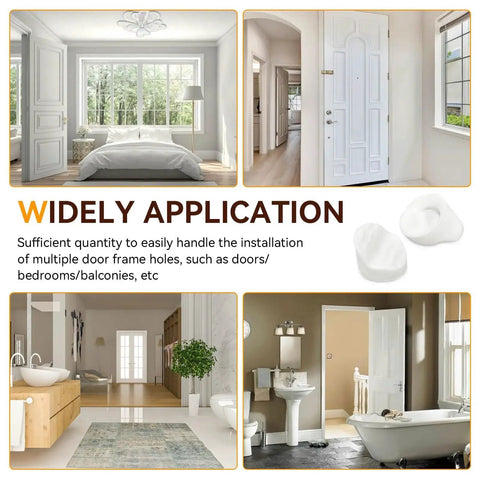 50Pcs Entry Door Plugs Set for door frames and window screw holes, white, diameter 5/16" by 1/4", compatible with ODL and Western Reflection frames