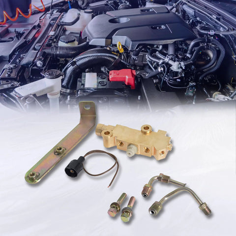 PV4 Disc Brake Proportioning Valve Kit with brass valve block and mounting bracket for 1964–74 GM A-body cars
