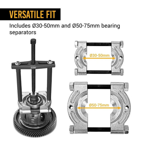 12-Piece 5-Ton Bearing Removal Tool Kit With 30-75mm Splitter And Puller Set, Ø30-50mm and Ø50-75mm bearing separators