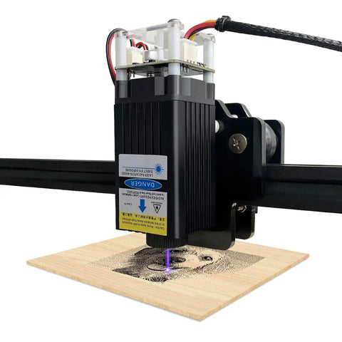 4W Laser Engraver Module With Adjustable Focus For DIY Wood Paper Leather Projects, 450nm Class 4 Laser Head, narrow engraving line in action