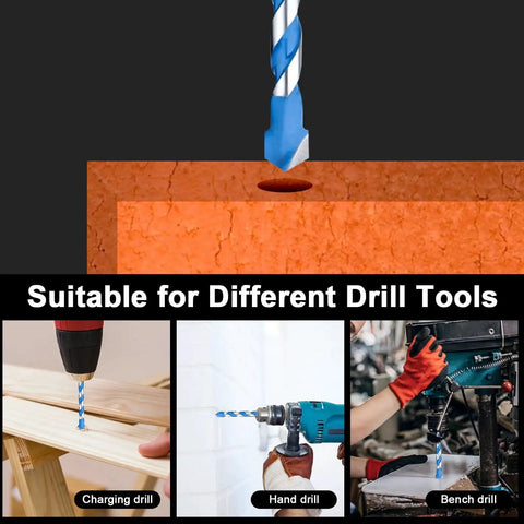 Concrete Drill Bit Set 7 Piece For Masonry With Shockproof Hex Shank Heavy Duty Industrial Carbide Bits used with various drills
