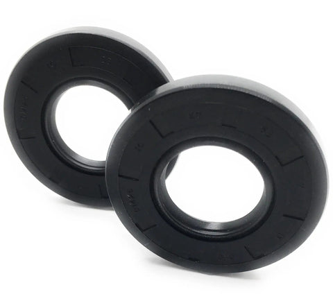 Two Piece Metric Oil Seal Set Pro Grade 25 By 52 By 7 Double Lip TC Style Rotary Shaft Seal With Nitrile 70 Durometer Rubber Carbon Steel Case