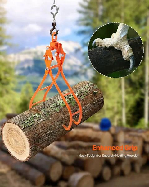 Four Claw Timber Log Grapple 31 Inch Opening 2205 Lbs Capacity For Tractors gripping a log