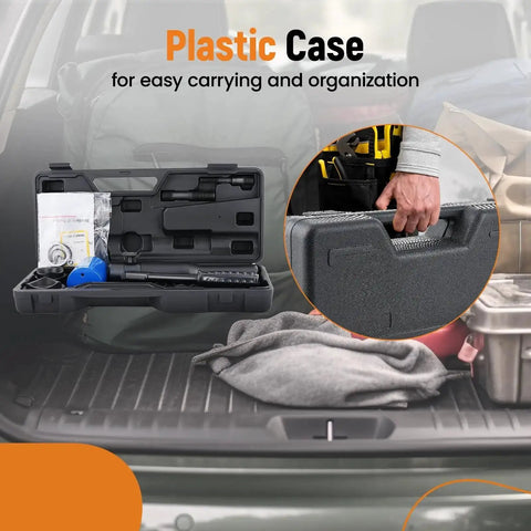 Heavy Duty Hydraulic Knockout Punch Kit One Half Inch To Two Inch Conduit Hole Cutter Set in plastic case for easy carrying