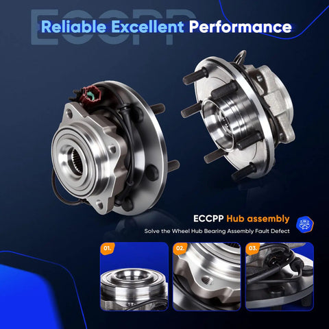 Rear Wheel Bearing Hub Assembly 6 Lugs With ABS Sensor Fits Infiniti QX56 2004 To 2010, Nissan Armada 2005 To 2011
