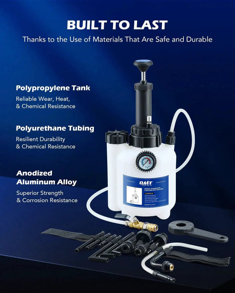 3L Transmission Fluid Pump With 12 ATF Adapters And Pressure Gauge, showing tank, tubing, and adapters.