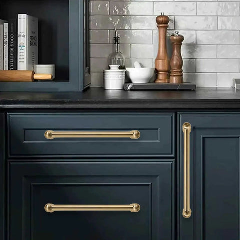 Champagne Bronze Cabinet Pulls 10 Pack For Drawers And Cabinets With Satin Brass Finish 5 Inch Hole Center Solid Heavy Duty Metal Handles