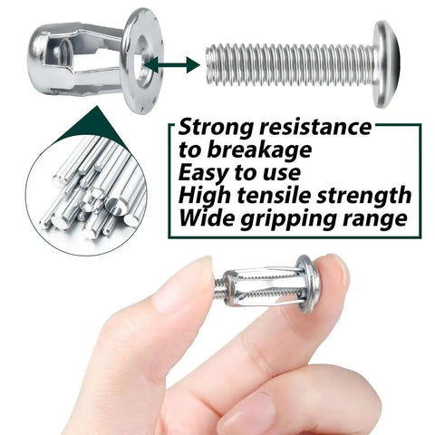 Close-up of 80 Piece Expansion Screw Petal Nut Kit for M4-20 M4-25 M5-25 M6-25 Sizes showing galvanized jack nut detail.