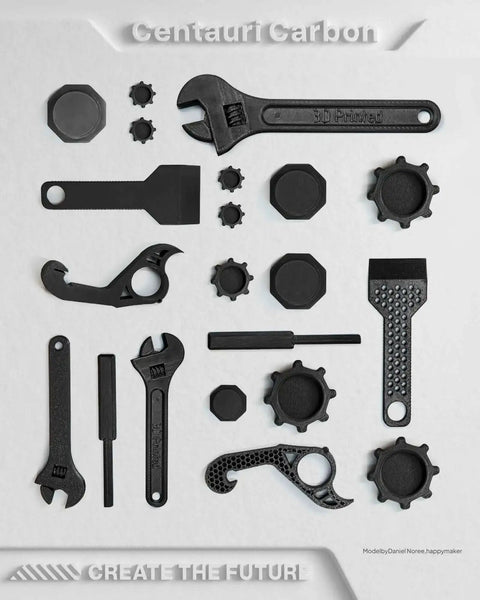 3D printed black plastic tools set from Centauri Carbon CoreXY 3D Printer With Auto Calibration 320C Nozzle Built In Camera