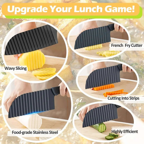 Crinkle Cutter Wavy Slicer For Veggies And Potatoes French Fry Cutter Stainless Steel Potato Slicer Chopper With Fancy Edges