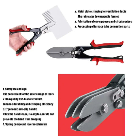 Five Metal Sheet Crimping Tool Made From High Carbon Steel With Ergonomic Nonslip Handle For Gutter And Pipe Systems