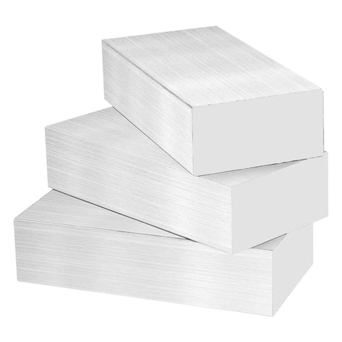 Stacked view of an Eight Piece 6061 Aluminum Bar Block Set 4 By 2 By 1 Inches Heavy Duty Solid Stock For Industrial Milling And Fabrication.