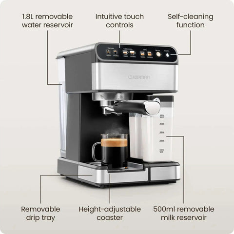 CafeMaster Pro Espresso Machine Lets You Brew Single Or Double Shots Like A Real Barista At Home With Built In Milk Frother
