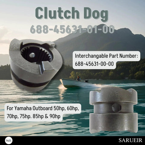 Clutch dog replacement for Yamaha outboard motors (1994–2001, 50–90 HP); metal gear-style component