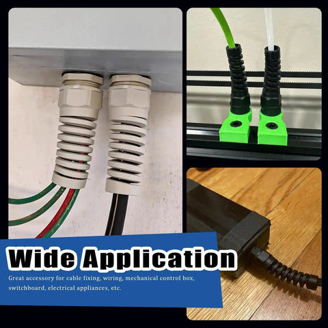 22 Piece Cable Gland Kit For Electrical Installations With PG7, PG9, PG11, PG13.5, PG16, And PG21 in use with wires