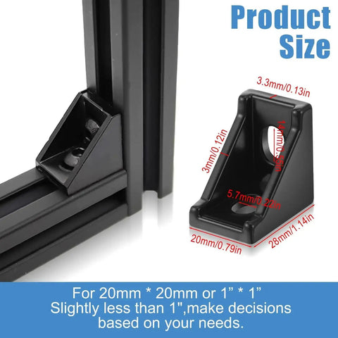 30 Set 2020 Aluminum Extrusion Corner Bracket Kit With 60 T Slot Nuts And 60 M5 Screws And 60 Washers For 20 Series Rails