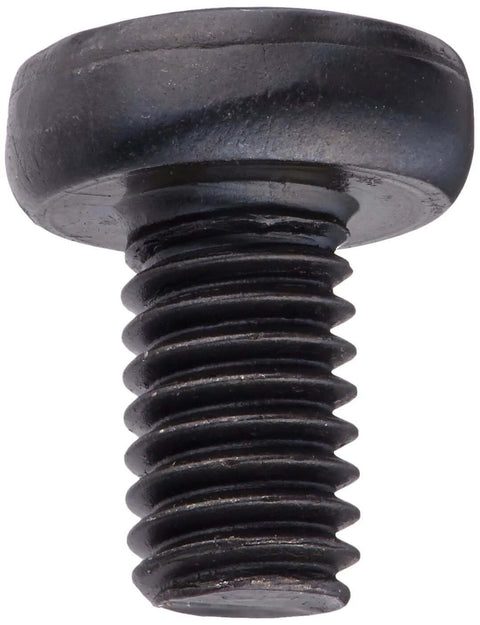 Pan Head Machine Screw M3.5-0.6 Thread, Black Oxide Finish, DIN 7985 Compliant, Phillips Drive No 1, side view close-up
