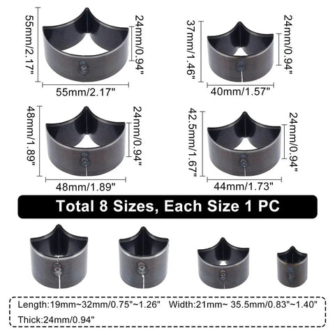 Leather Punch Die Set With 8 Fan Shaped Cutting Dies In High Carbon Steel for DIY Leather Craft